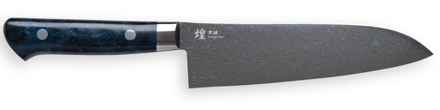 煌 -双鋼- コアレス 三徳包丁 蒼碧（そうへき）