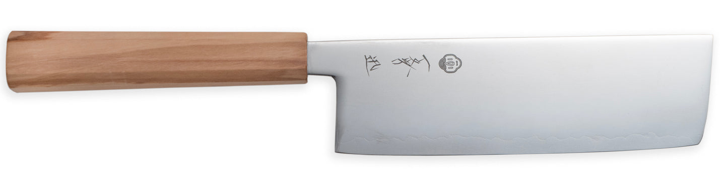 一文字 迅 SLD鋼 菜切り包丁 オリーブ柄 – 野菜の千切りが楽になる美しい包丁